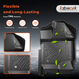 3PCS Floor Mats Black TPE Replacement for F150 2015-2025 Replacement for F150 Lightning SuperCrew Cab 2022-2025