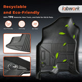 labwork 3-Piece 3D TPE All-Weather Floor Mats for 2019-2024 Ram 1500 Crew Cab New Body w/ Underseat Storage