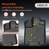 3-Row All-Weather TPE Floor Mats Set for 2016-2022 Honda Pilot (8-Passenger)