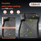 3Pcs Car Floor Mats Liner Front and Rear TPE Black Replacement for Sentra 2014-2019