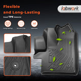Black 2Pcs Front TPE Car Floor Mats Replacement for Transit 150 250 350HD 2020-2026