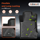 Floor Mats for Ford Bronco 2 Door 2021-2025 All Weather TPE Car Mats Black