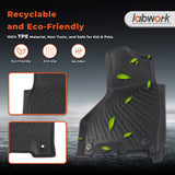 labwork 3-Piece 3D TPE All-Weather Floor Mats for 2019-2024 Dodge Ram 2500 3500 Crew Cab