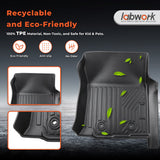 3-Piece TPE All-Weather Floor Mats for 2016-2023 Toyota Tacoma Double Cab