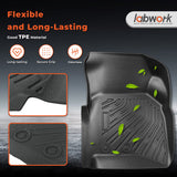 3Pcs Car Floor Mats Front and Rear TPE Black Replacement for F-250 F-350 Super Duty SuperCab 2008-2010