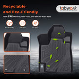 labwork 7-Piece 3D TPE All-Weather Floor Mats Cargo Liner Backrest Set for 2008-2013 Toyota Highlander [Non-Hybrid]