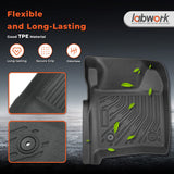 3Pcs Car Floor Mats Front and Rear TPE Black Replacement for F-250 F-350 Super Duty Crew Cab 1999-2007