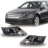 Labwork Driver&Passenger Headlight Fit For 2010-2012 Ford Fusion Black Halogen