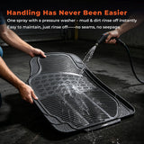 3 In 1 Car Floor Mats Front Rear Rubber Black Universal Fit Carpet Set