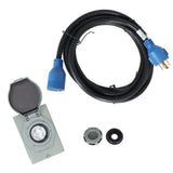labwork 15FT 30A L14-30P To L14-30R Generator Extension Cable (Black Connector, Black Wire) with Pre-Drilled Power Input Box