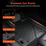 Floor Mats for Cars Liner 3Pcs Black Replacement for Highlander 2008-2013