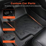 3-Piece 3D TPE All-Weather Floor Mats for 1999-2007 Chevy Silverado GMC Sierra 1500 2500 Classic