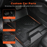 Full Set 3D TPE All-Weather Floor Mats for 2014-2019 Chevy Silverado GMC Sierra 1500 2500 3500 HD