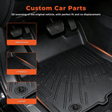 labwork 3-Piece 3D TPE All-Weather Floor Mats for 2019-2024 Dodge Ram 2500 3500 Crew Cab