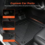labwork 4-Piece 3D TPE All-Weather Floor Mats for 2023-2025 Honda Pilot 3 Rows Front 2nd & 3rd Row Set