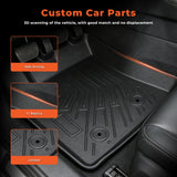Black 2Pcs Front TPE Car Floor Mats Replacement for Transit 150 250 350HD 2020-2026