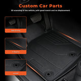3Pcs Car Floor Mats Front and Rear TPE Black Replacement for Rogue 2021-2026