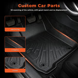 3Pcs Car Floor Mats Liner Front and Rear TPE Black Replacement for Journey 2011-2020
