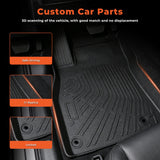 3Pcs Car Floor Mats Front and Rear TPE Black Replacement for Sentra 2020-2024