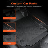 Black 4Pcs Front and Rear TPE Car Floor Mats and Cargo Liner Replacement for Kicks 2018-2024
