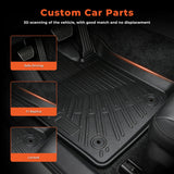 3D Custom Fit All-Weather Floor Liners Set for 2021-2026 Ford Mustang Mach-E - Premium TPE Floor Mats (Left Hand Drive Only)