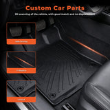 Floor Mats 3Pcs Two Rows Floor Liners Black TPE Replacement for Civic Sedan Hatchback Coup 2016-2021