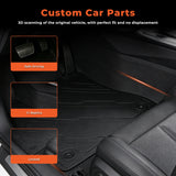 Full Set TPE All-Weather Floor Mats for 2018-2025 Chevy Traverse 7 Passenger