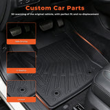 3-Piece 3D TPE All-Weather Floor Mats for 2020-2025 Jeep Gladiator 4-Door Front & Rear Set