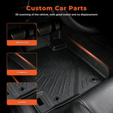 3D Black Car Floor Mats 4Pcs Floor Liners Replacement for Highlander 2008-2013