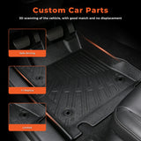 Black 3Pcs Front and Rear TPE Car Floor Mats Replacement for Kicks 2018-2024