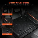 3D Custom Fit TPE Floor Liners Set for 2017-2020 Ford Fusion & Lincoln MKZ - All-Weather Interior Protection (Excludes 2013-2016)