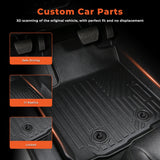3-Piece TPE All-Weather Floor Mats for 2016-2023 Toyota Tacoma Double Cab