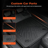 3PCS Floor Mats Black TPE Replacement for F150 2015-2025 Replacement for F150 Lightning SuperCrew Cab 2022-2025