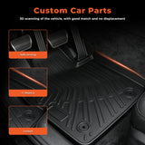 3D Custom Fit TPE Floor Liners + Cargo Mat & Seat Backrest Set for 2021-2025 Ford Mustang Mach-E - All-Weather Protection (Excludes Gas Mustang)