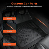 3Pcs Car Floor Mats Front and Rear TPE Black Replacement for F-250 F-350 Super Duty Crew Cab 1999-2007