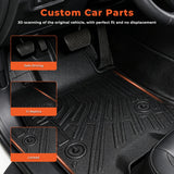 3-Piece TPE All-Weather 3D Floor Mats with Metal Emblem for Colorado Canyon 2023-2026 [Fits 4-Door Crew Cab Only]