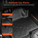 labwork 3-Piece 3D TPE All-Weather Floor Mats for 2007-2014 Chevy Silverado GMC Sierra Crew Cab 1500 2500 3500 HD