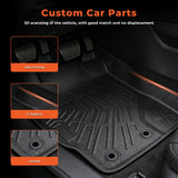 3PCS Floor Mats Black TPE Replacement for Prius C 2012-2015 | Front Rear