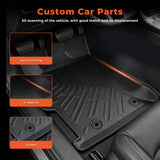 3Pcs Front and Rear TPE Car Floor Mats Replacement for Crosstrek 2018-2023 Replacement for Impreza 2018-2023