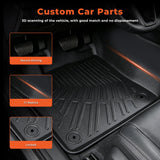 3Pcs Car Floor Mats Liner Front and Rear TPE Black Replacement for J-etta A7 2019-2026