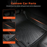 Black 3Pcs Front and Rear TPE Car Floor Mats Replacement for Camry 2012-2017