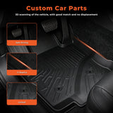 3D Custom Fit TPE Floor Liners Set for 2011-2014 Ford Edge - Premium All-Weather Non-Toxic Interior Floor Mats (Front & Rear)