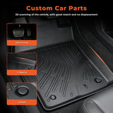 Floor Mats Liner For 2010-2015 Toyota Prius TPE 3D Model All-Weather Black 3PCS