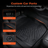 Fits 2001-2004 Toyota Tacoma Double Cab TPE 3D Front & 2nd Row Floor Mats Liner
