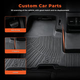 Floor Mats for Toyota Sienna (7 Seater) - Heavy Duty All Weather Custom Fit Rubber Mats - Compatible with Models 2004-2010 | Complete Set with Front, Back and Cargo, Black