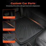 labwork 4PCS Floor Mats and Cargo Liner Black TPE Replacement for Atlas 7 Passenger 2nd Row with Bench Seat 2018-2026