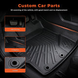 Floor Liners Fit 2012-2016 Toyota Prius C Front/2nd 3p Black