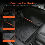 3Pcs Car Floor Mats Liner Front and Rear TPE Black Replacement for Com-Pass 2017-2025