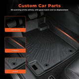 5Pcs Car Floor Mats and Cargo Liner Front and Rear TPE Black Replacement for Highlander 2008-2013
