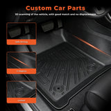 3Pcs Car Floor Mats Liner Front and Rear TPE Black Replacement for F250 F350 F450 F550 Super Duty Crew Cab 1999-2007